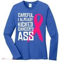 Careful Survivor Warrior Funny Breast Cancer Awareness Great Gift Women's Long Sleeve Shirt thumb 0