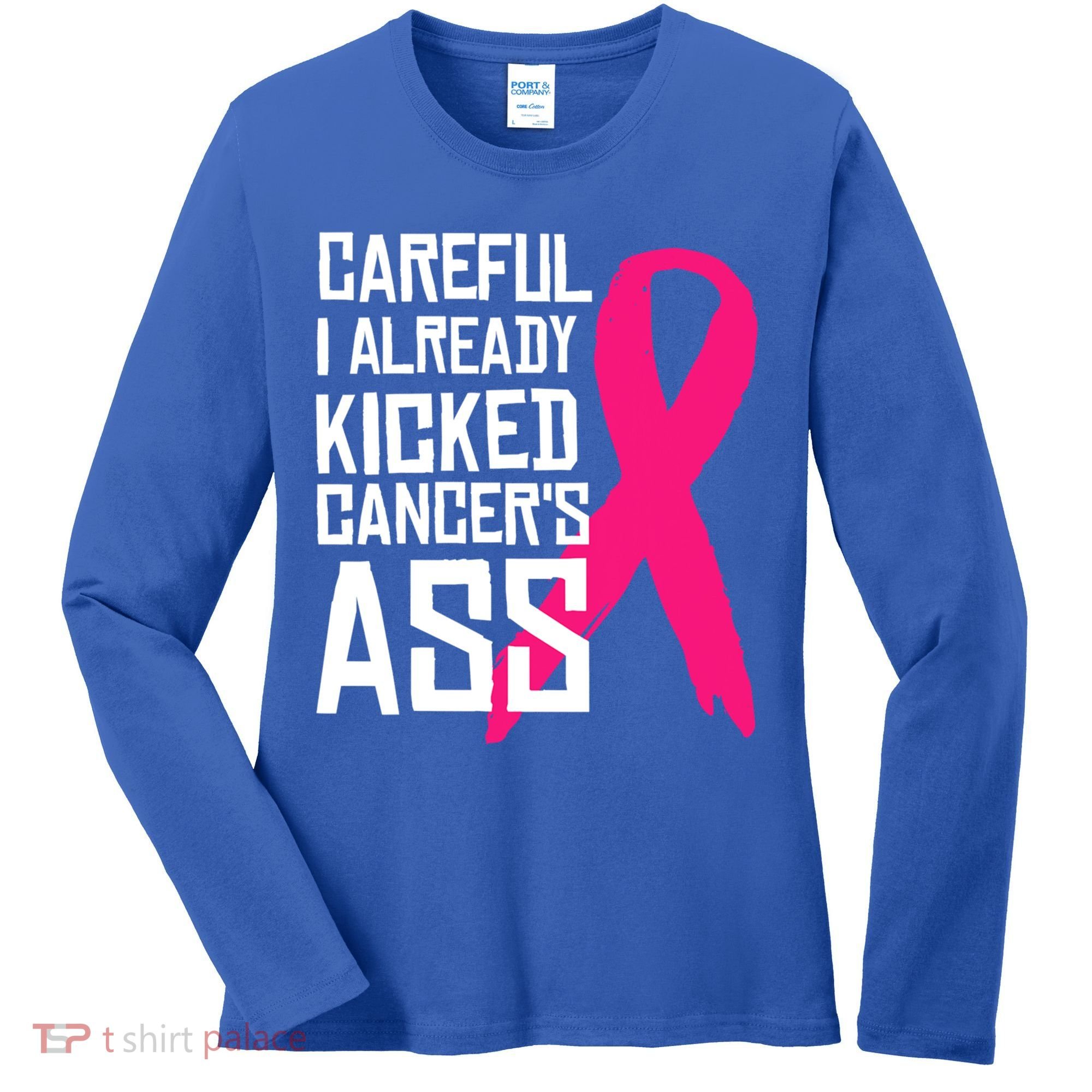 Careful Survivor Warrior Funny Breast Cancer Awareness Great Gift Women's Long Sleeve Shirt