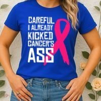 Careful Survivor Warrior Funny Breast Cancer Awareness Great Gift Women's T-Shirt thumb 2
