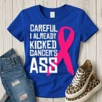 Careful Survivor Warrior Funny Breast Cancer Awareness Great Gift Women's T-Shirt thumb 3