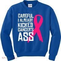 Careful Survivor Warrior Funny Breast Cancer Awareness Great Gift Kids Sweatshirt thumb 0