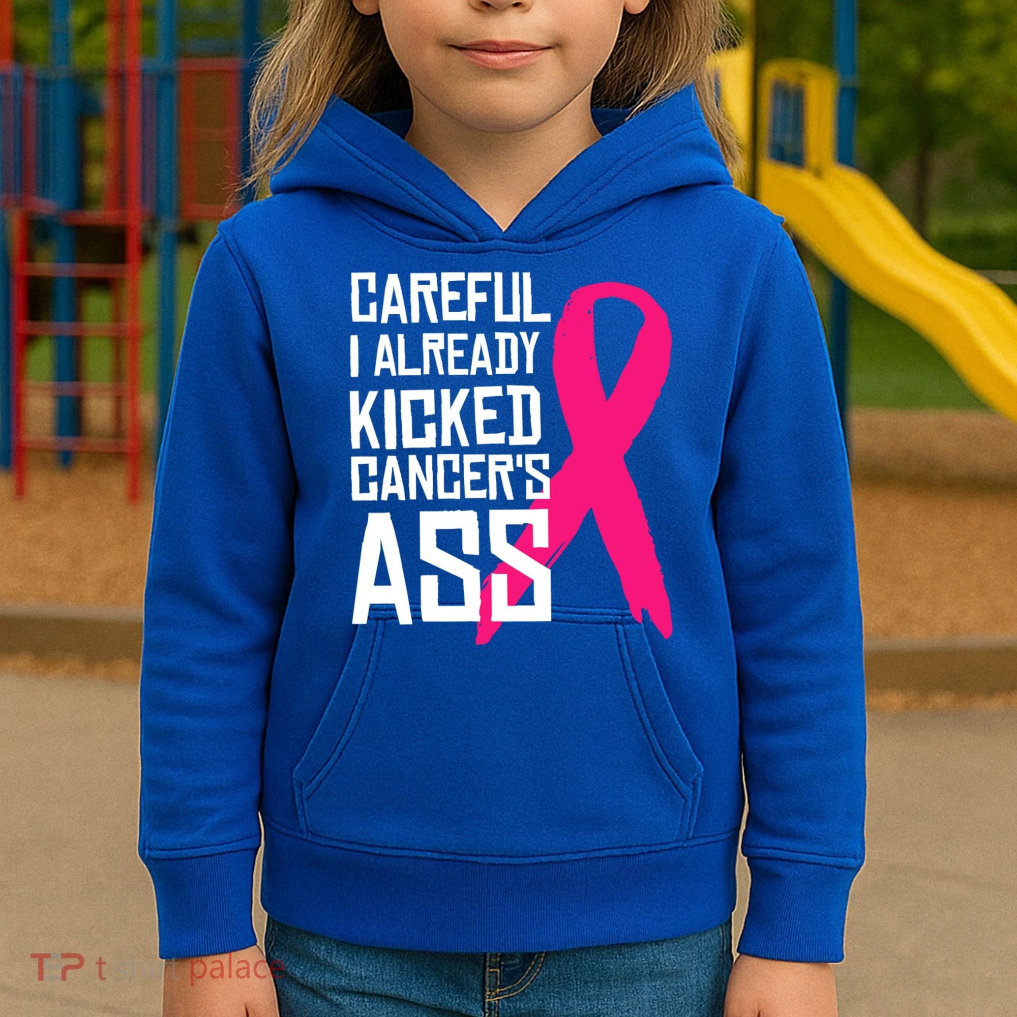 Careful Survivor Warrior Funny Breast Cancer Awareness Great Gift Kids Hoodie