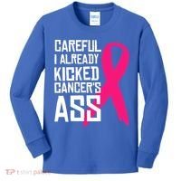 Careful Survivor Warrior Funny Breast Cancer Awareness Great Gift Kids Long Sleeve Shirt thumb 0