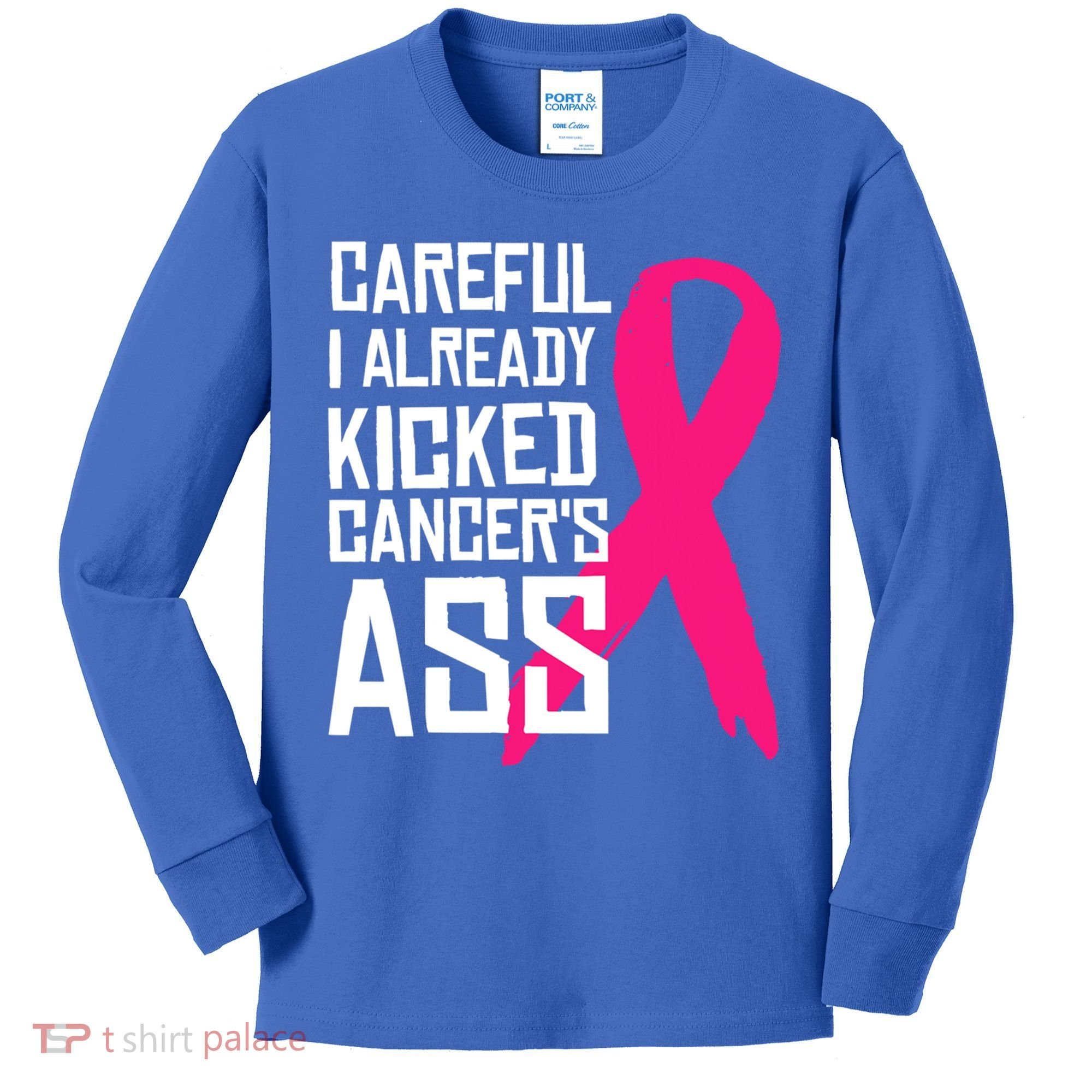 Careful Survivor Warrior Funny Breast Cancer Awareness Great Gift Kids Long Sleeve Shirt