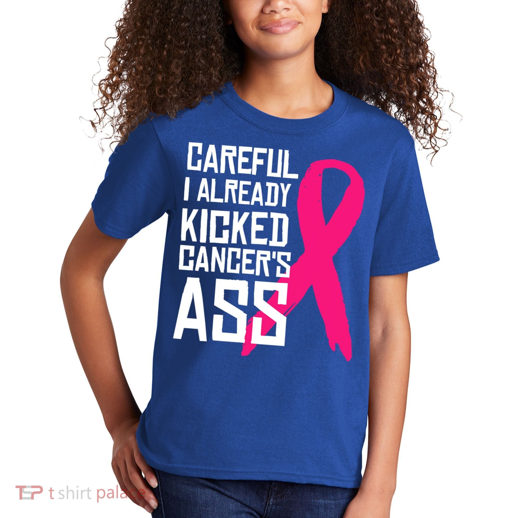 Careful Survivor Warrior Funny Breast Cancer Awareness Great Gift Kids T-Shirt