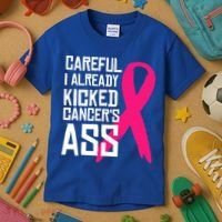 Careful Survivor Warrior Funny Breast Cancer Awareness Great Gift Kids T-Shirt thumb 3