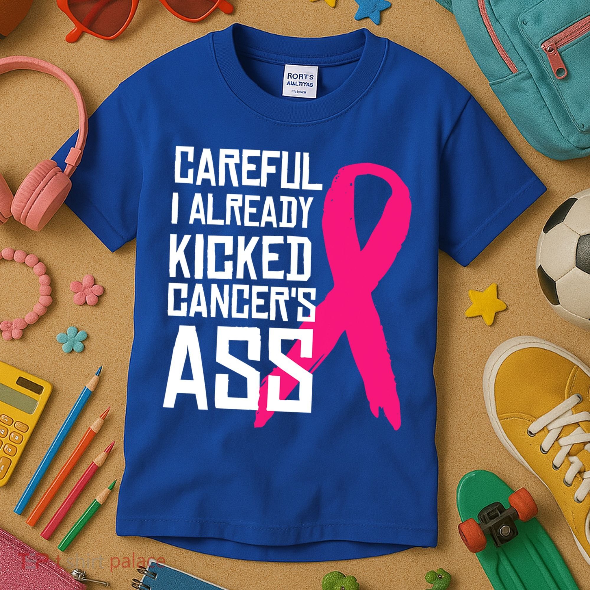 Careful Survivor Warrior Funny Breast Cancer Awareness Great Gift Kids T-Shirt
