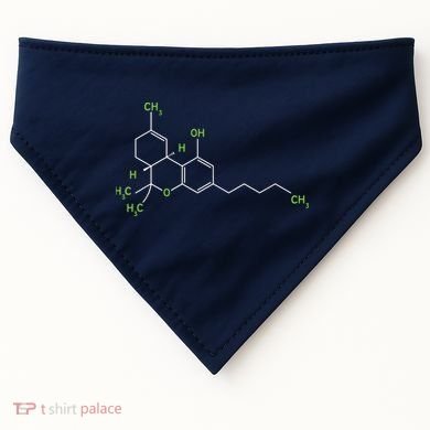 Cannabis Shirts Weed Pot Molecule THC Marijuana Stoner Gift USA-Made Doggie Bandana