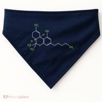 Cannabis Shirts Weed Pot Molecule THC Marijuana Stoner Gift USA-Made Doggie Bandana thumb 0