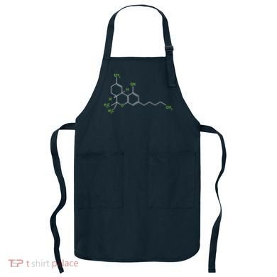 Cannabis Shirts Weed Pot Molecule THC Marijuana Stoner Gift Apron