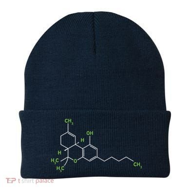 Cannabis Shirts Weed Pot Molecule THC Marijuana Stoner Gift Beanie