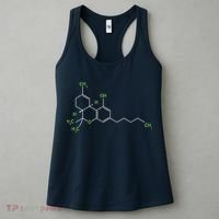 Cannabis Shirts Weed Pot Molecule THC Marijuana Stoner Gift Women's Tank Top thumb 3