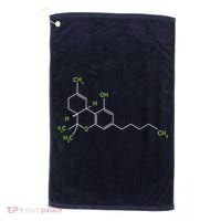 Cannabis Shirts Weed Pot Molecule THC Marijuana Stoner Gift Golf Towel thumb 0