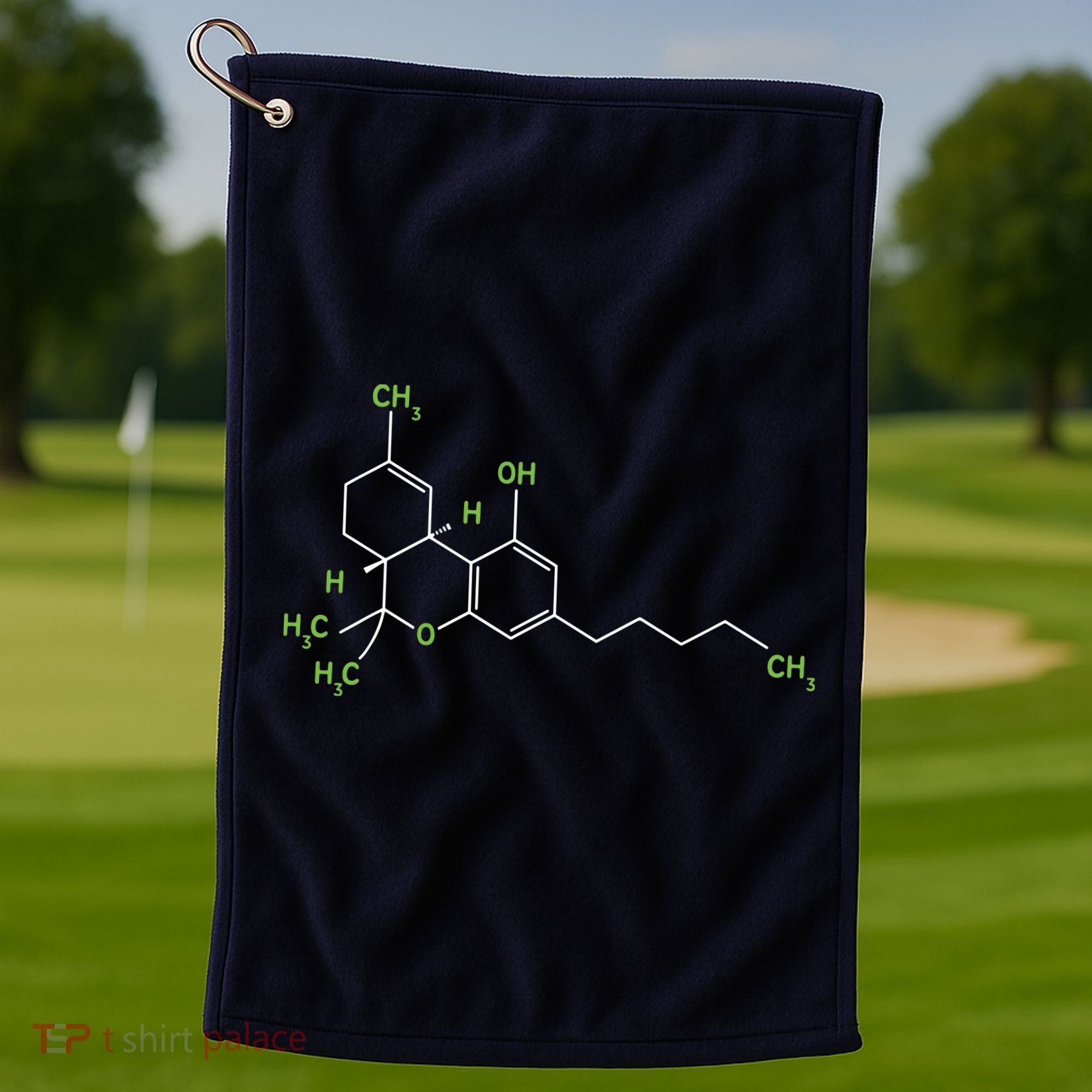 Cannabis Shirts Weed Pot Molecule THC Marijuana Stoner Gift Golf Towel