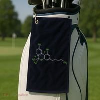 Cannabis Shirts Weed Pot Molecule THC Marijuana Stoner Gift Golf Towel thumb 2