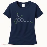 Cannabis Shirts Weed Pot Molecule THC Marijuana Stoner Gift Women's T-Shirt thumb 0