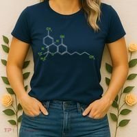 Cannabis Shirts Weed Pot Molecule THC Marijuana Stoner Gift Women's T-Shirt thumb 2