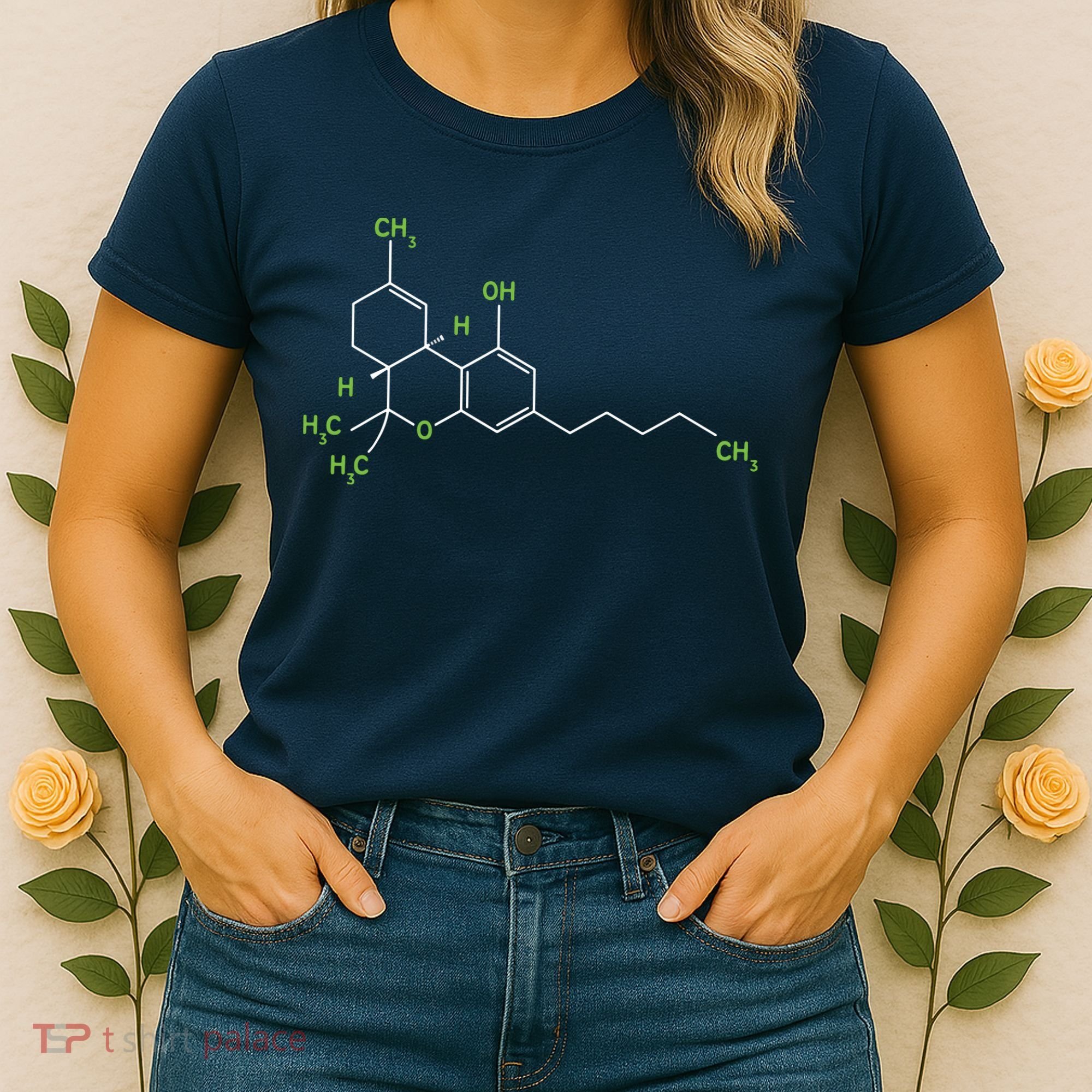 Cannabis Shirts Weed Pot Molecule THC Marijuana Stoner Gift Women's T-Shirt