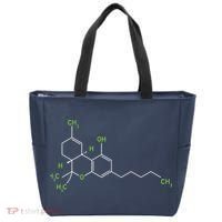 Cannabis Shirts Weed Pot Molecule THC Marijuana Stoner Gift Tote Bag thumb 0
