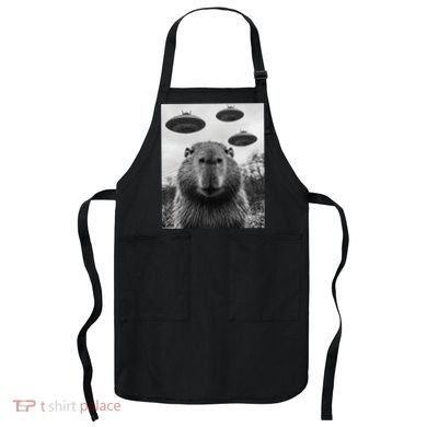 Capybara Selfie With Ufos Funny Graphic Apron