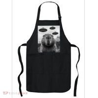 Capybara Selfie With Ufos Funny Graphic Apron thumb 0