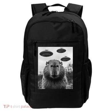 Capybara Selfie With Ufos Funny Graphic Backpack