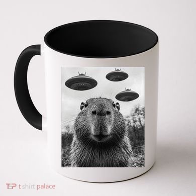 Capybara Selfie With Ufos Funny Graphic Coffee Mug