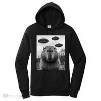 Capybara Selfie With Ufos Funny Graphic Women's Hoodie thumb 0