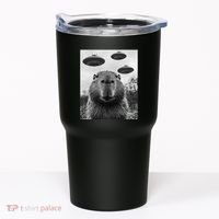 Capybara Selfie With Ufos Funny Graphic Tumbler thumb 0