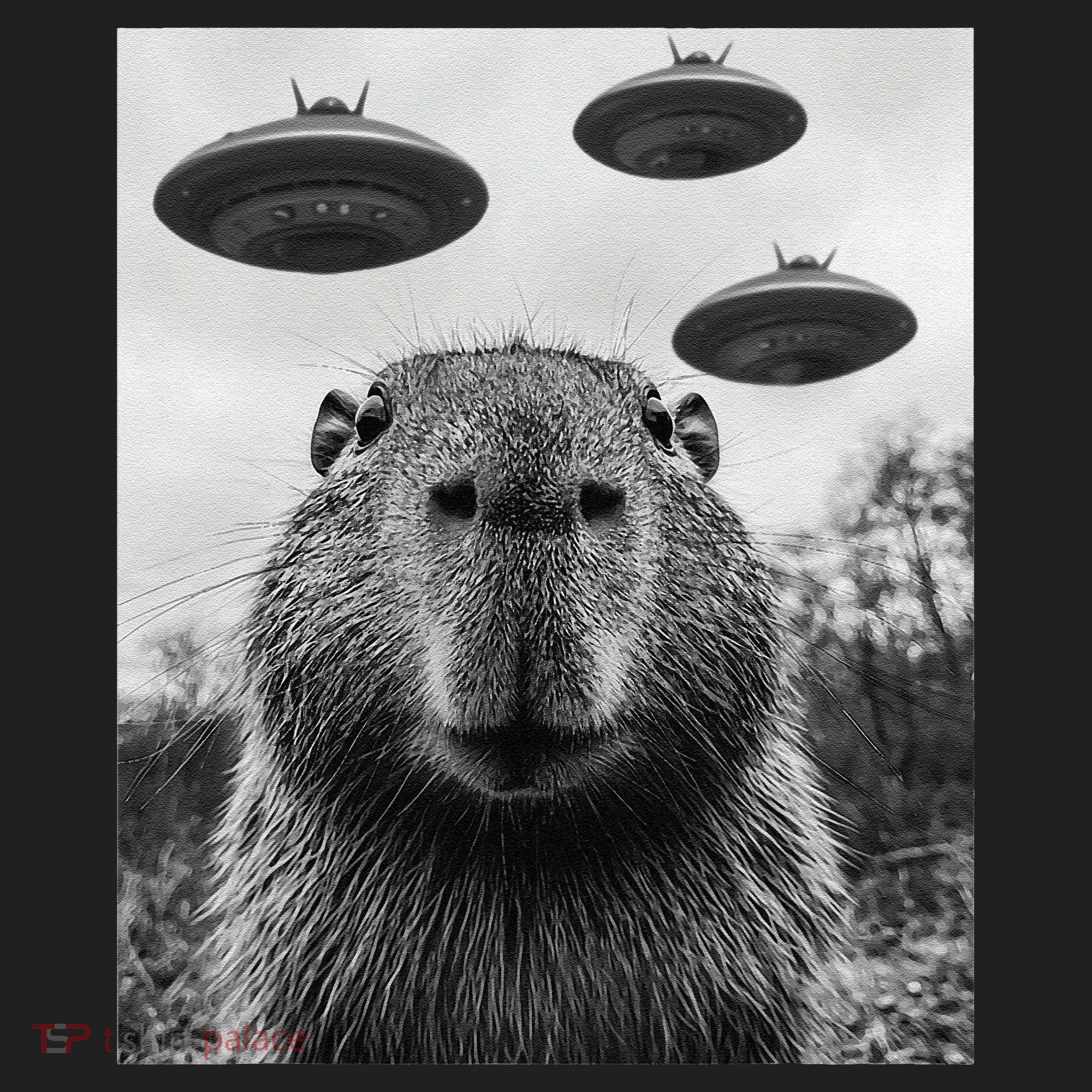 Capybara Selfie With Ufos Funny Graphic Tumbler