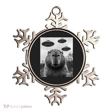 Capybara Selfie With Ufos Funny Graphic Ornament