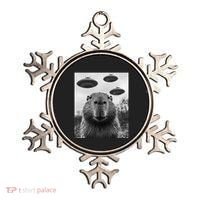 Capybara Selfie With Ufos Funny Graphic Ornament thumb 0