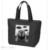 Capybara Selfie With Ufos Funny Graphic Tote Bag thumb 3