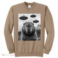 Capybara Selfie With Ufos Funny Graphic Sweatshirt thumb 0