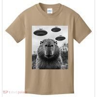 Capybara Selfie With Ufos Funny Graphic Kids T-Shirt thumb 0