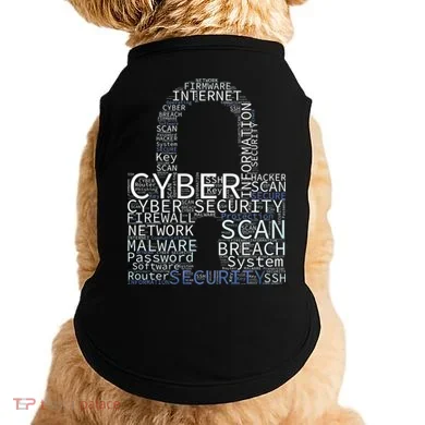 Cyber Security Wordcloud Padlock Doggie Tank