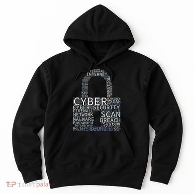 Cyber Security Wordcloud Padlock Hoodie