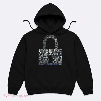 Cyber Security Wordcloud Padlock Hoodie