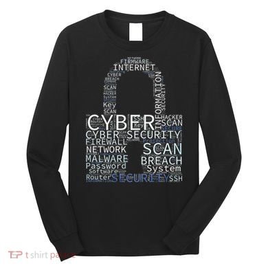 Cyber Security Wordcloud Padlock Long Sleeve Shirt