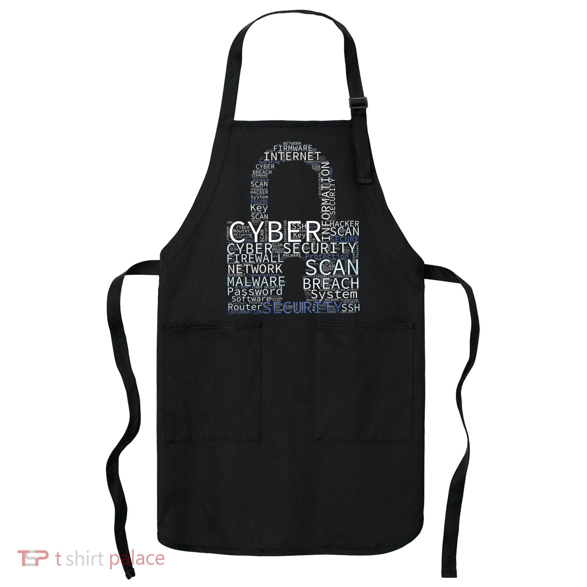 Cyber Security Wordcloud Padlock Apron