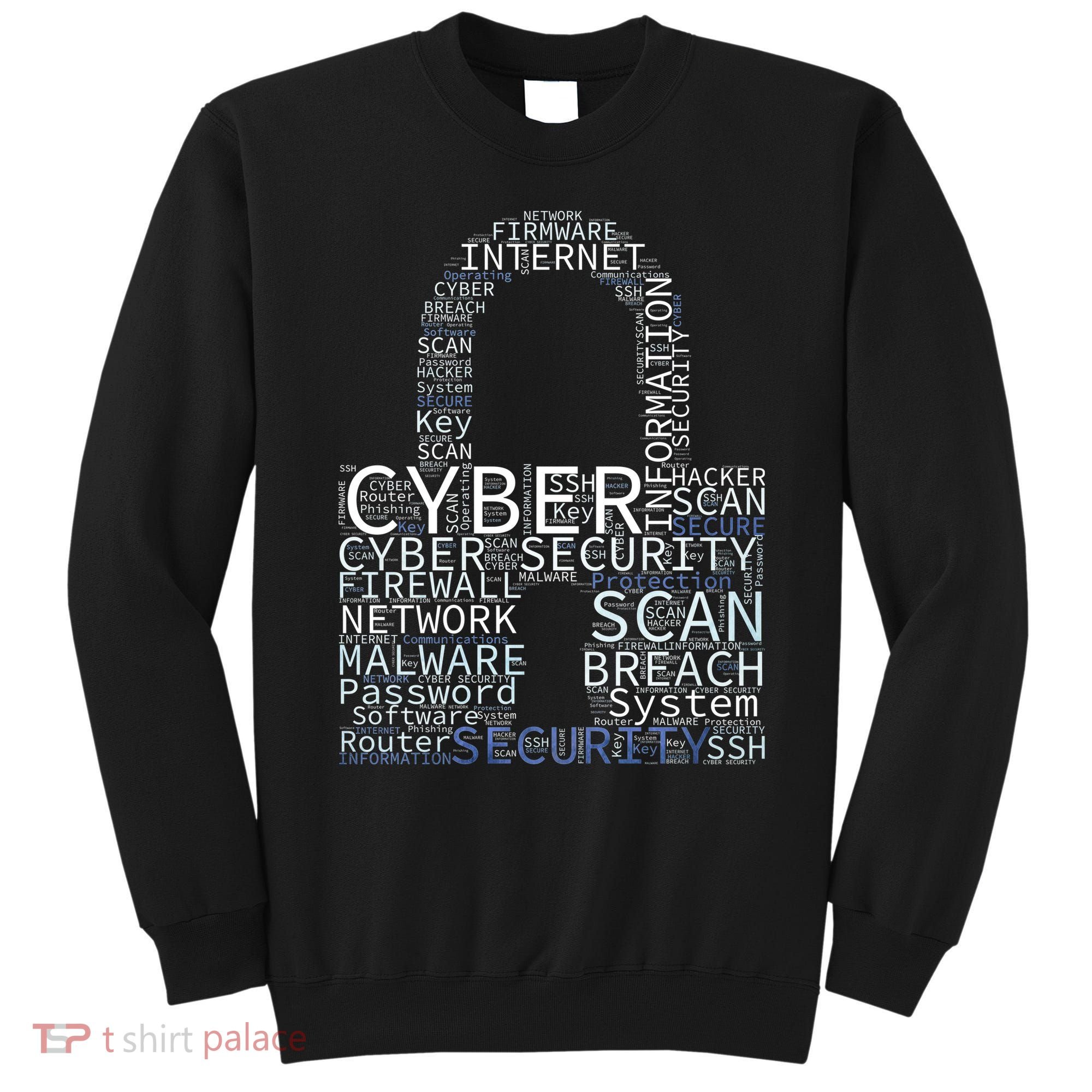 Cyber Security Wordcloud Padlock Sweatshirt