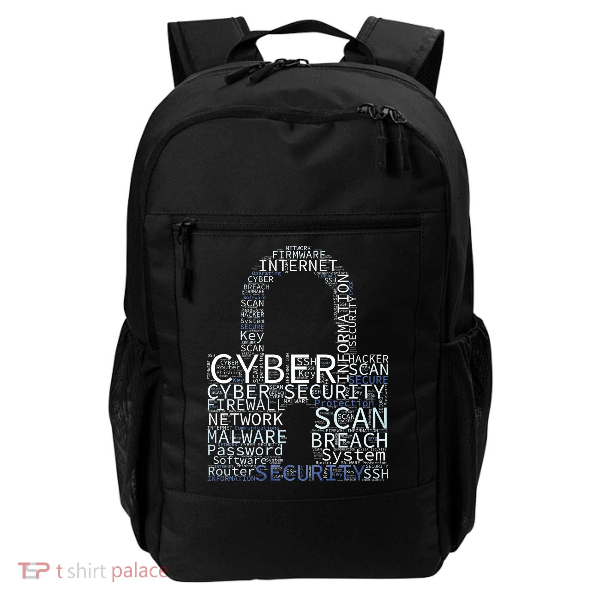 Cyber Security Wordcloud Padlock Backpack