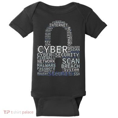 Cyber Security Wordcloud Padlock Baby Bodysuit