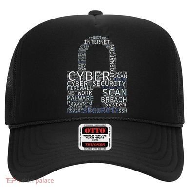 Cyber Security Wordcloud Padlock Hat