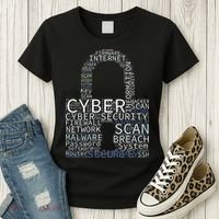 Cyber Security Wordcloud Padlock Women's T-Shirt thumb 3