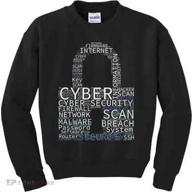 Cyber Security Wordcloud Padlock Kids Sweatshirt
