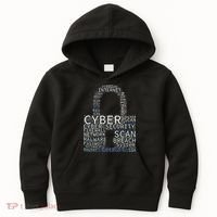 Cyber Security Wordcloud Padlock Kids Hoodie thumb 0