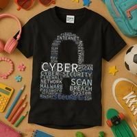 Cyber Security Wordcloud Padlock Kids T-Shirt thumb 3