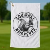 Cute Squirrel Whisperer Golf Towel thumb 1