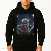 Cat Selfie With Ufos Aliens Kitten Funny Graphic Hoodie thumb 2